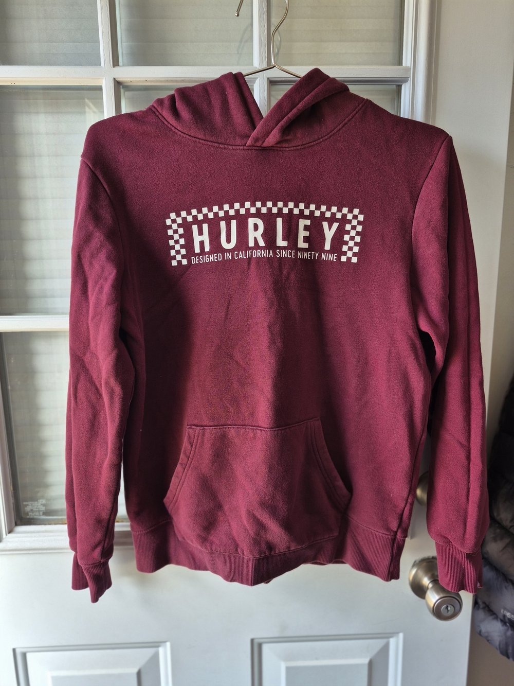 Hurley Youth Burgundy Crewneck Hooded Sweatshirt